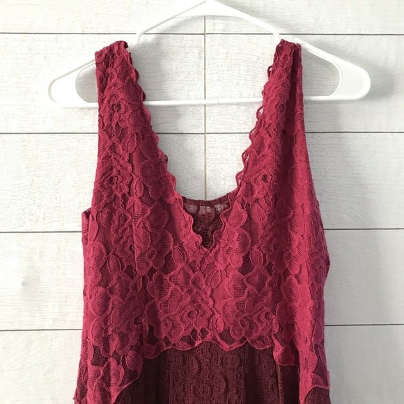 Anthropologie Moulinette Soeurs Carmindy Dress Red Lace Sleeveless - Picture 8 of 10
